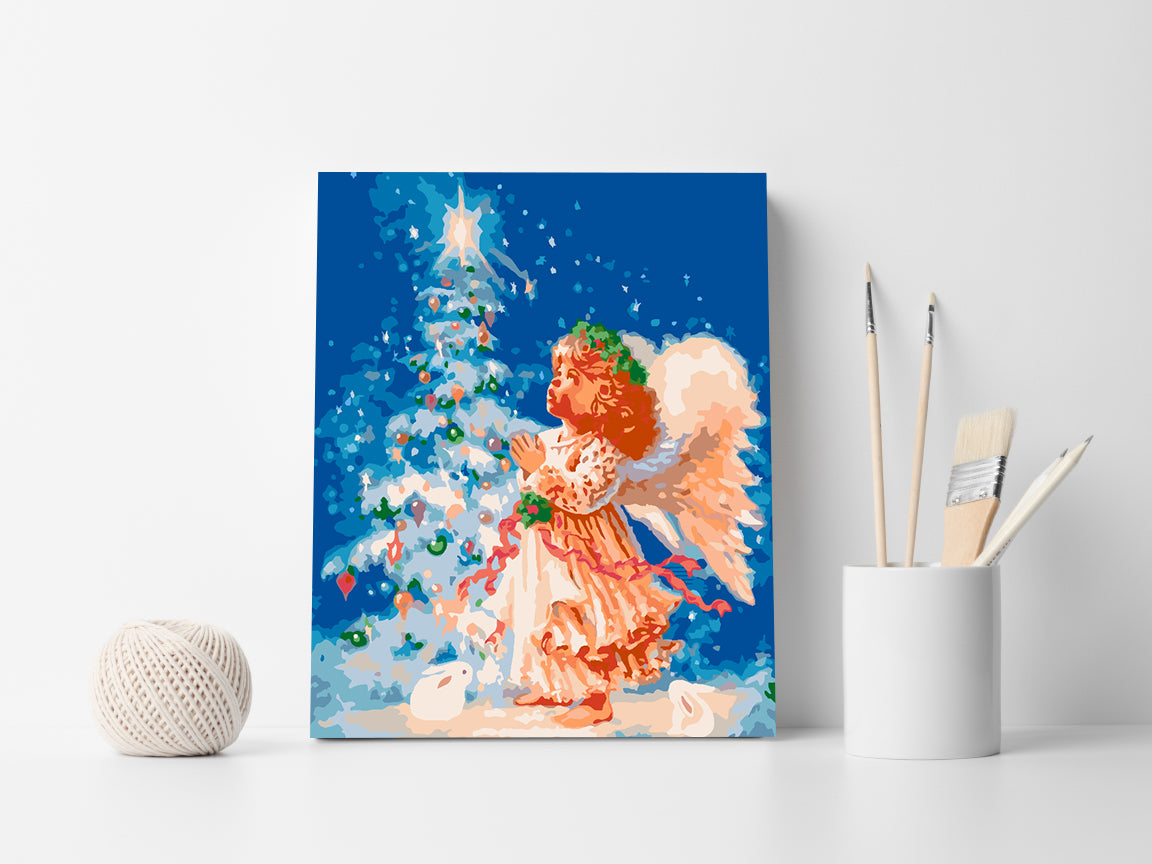 Malen nach Zahlen - Engel am Weihnachtsbaum 4478