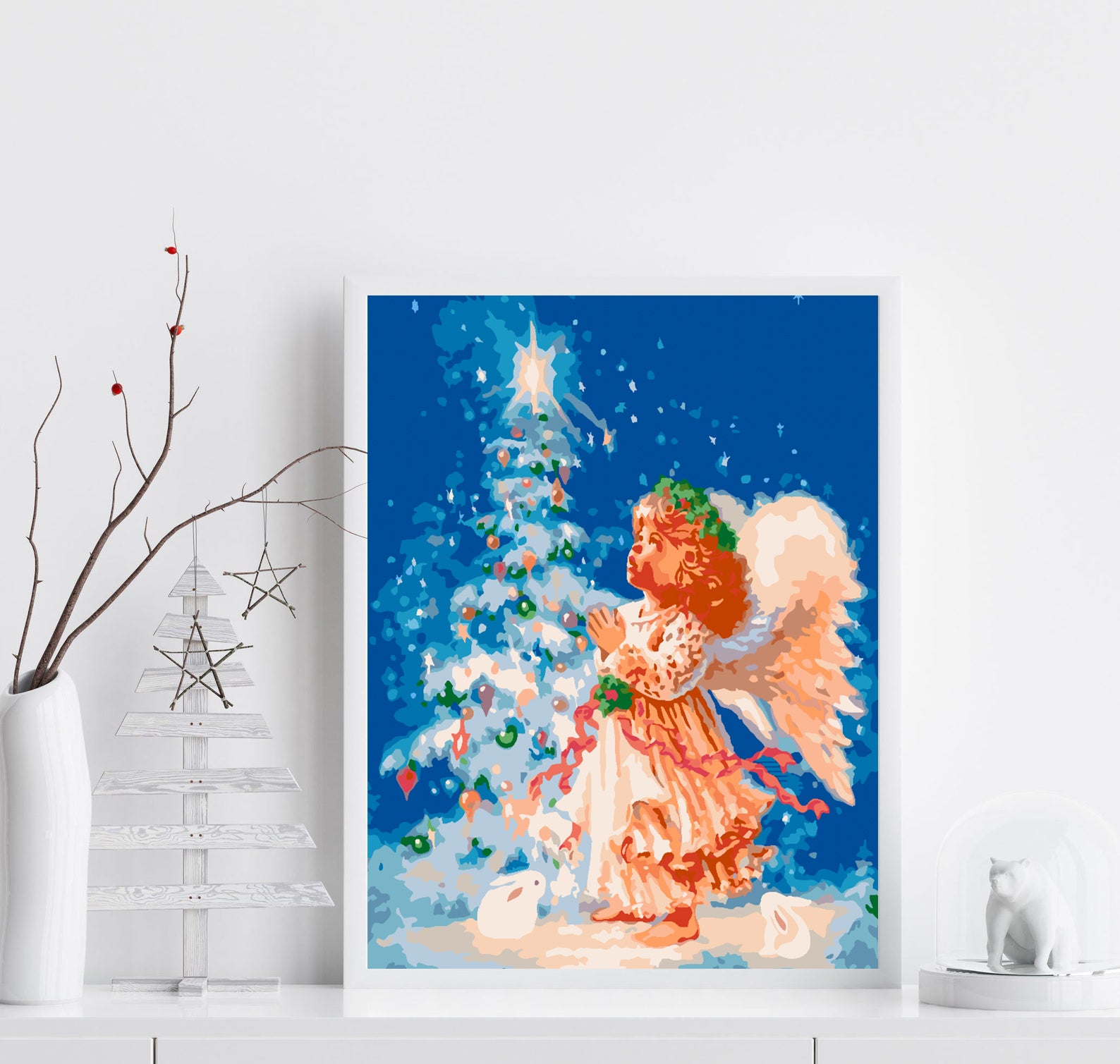 Malen nach Zahlen - Engel am Weihnachtsbaum 4478