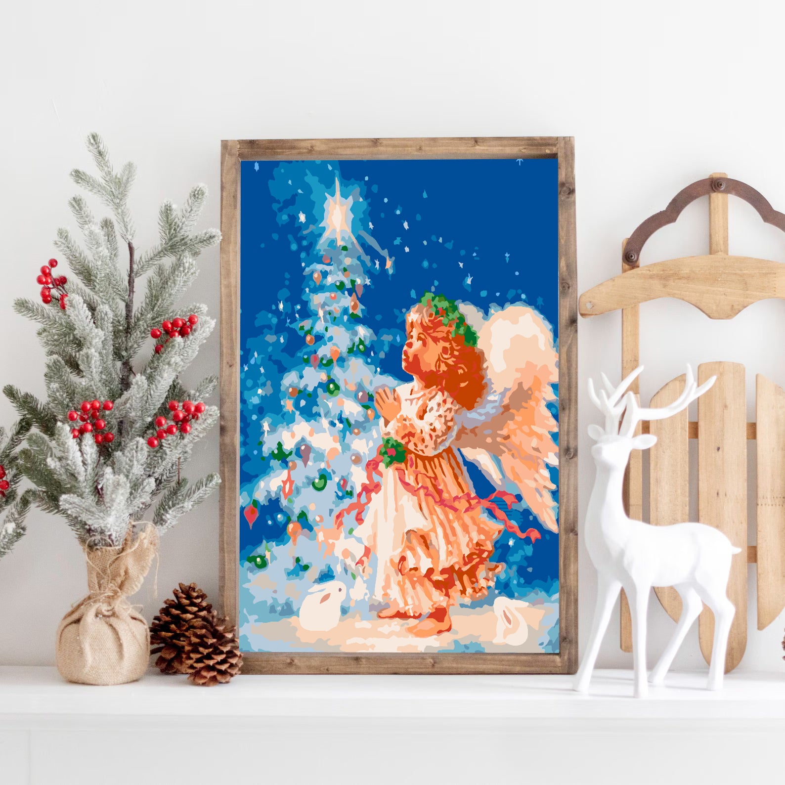 Malen nach Zahlen - Engel am Weihnachtsbaum 4478