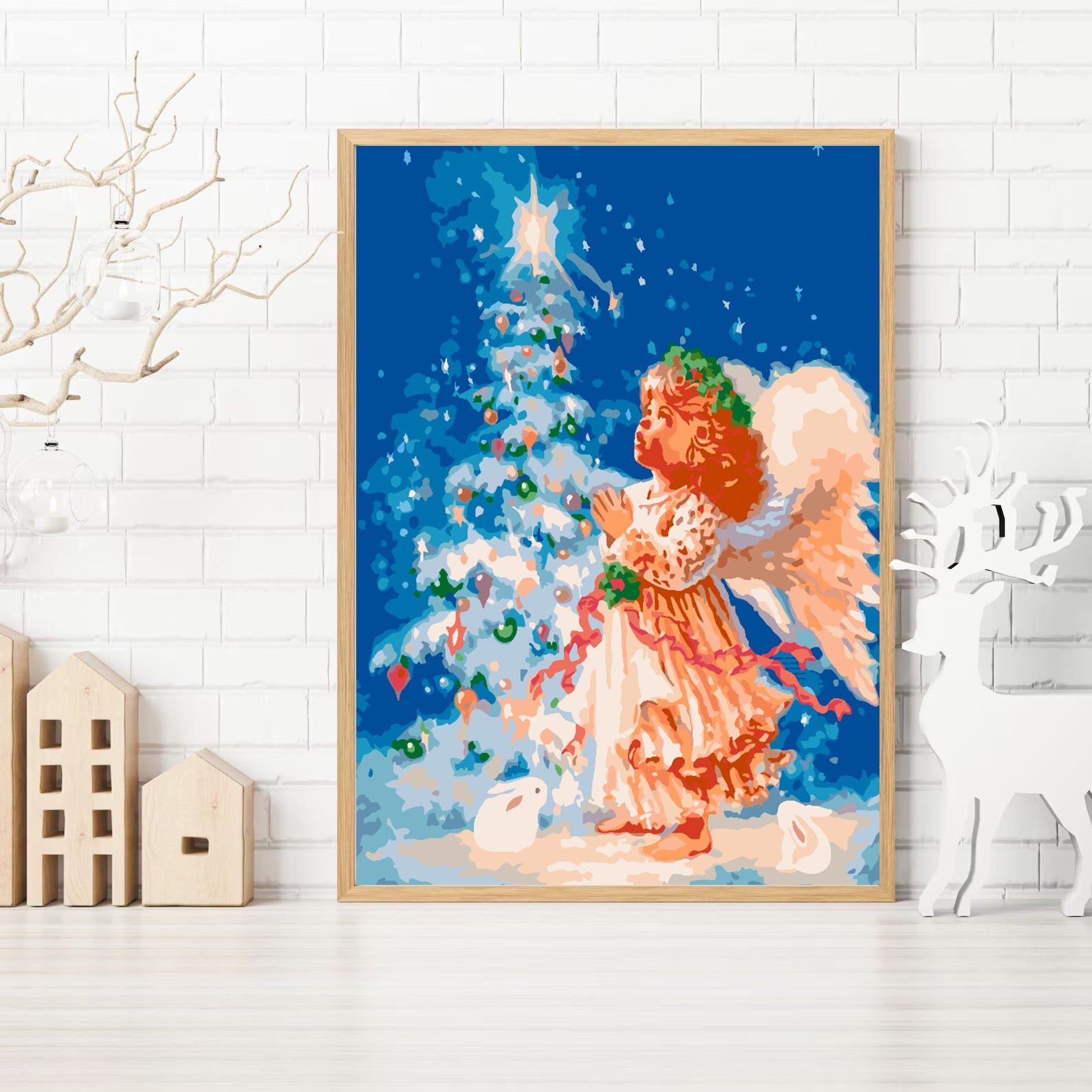 Malen nach Zahlen - Engel am Weihnachtsbaum 4478