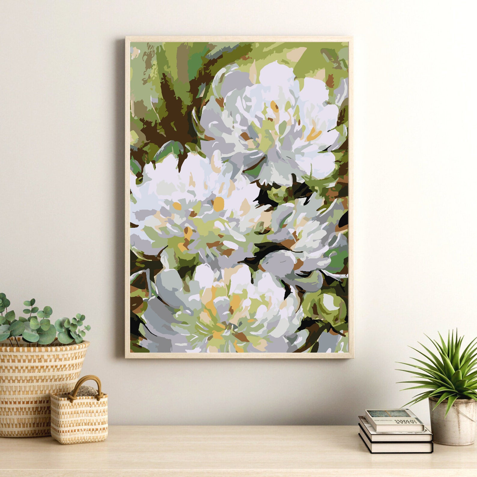 Malen nach Zahlen - Weiße Pfingstrosen 4481