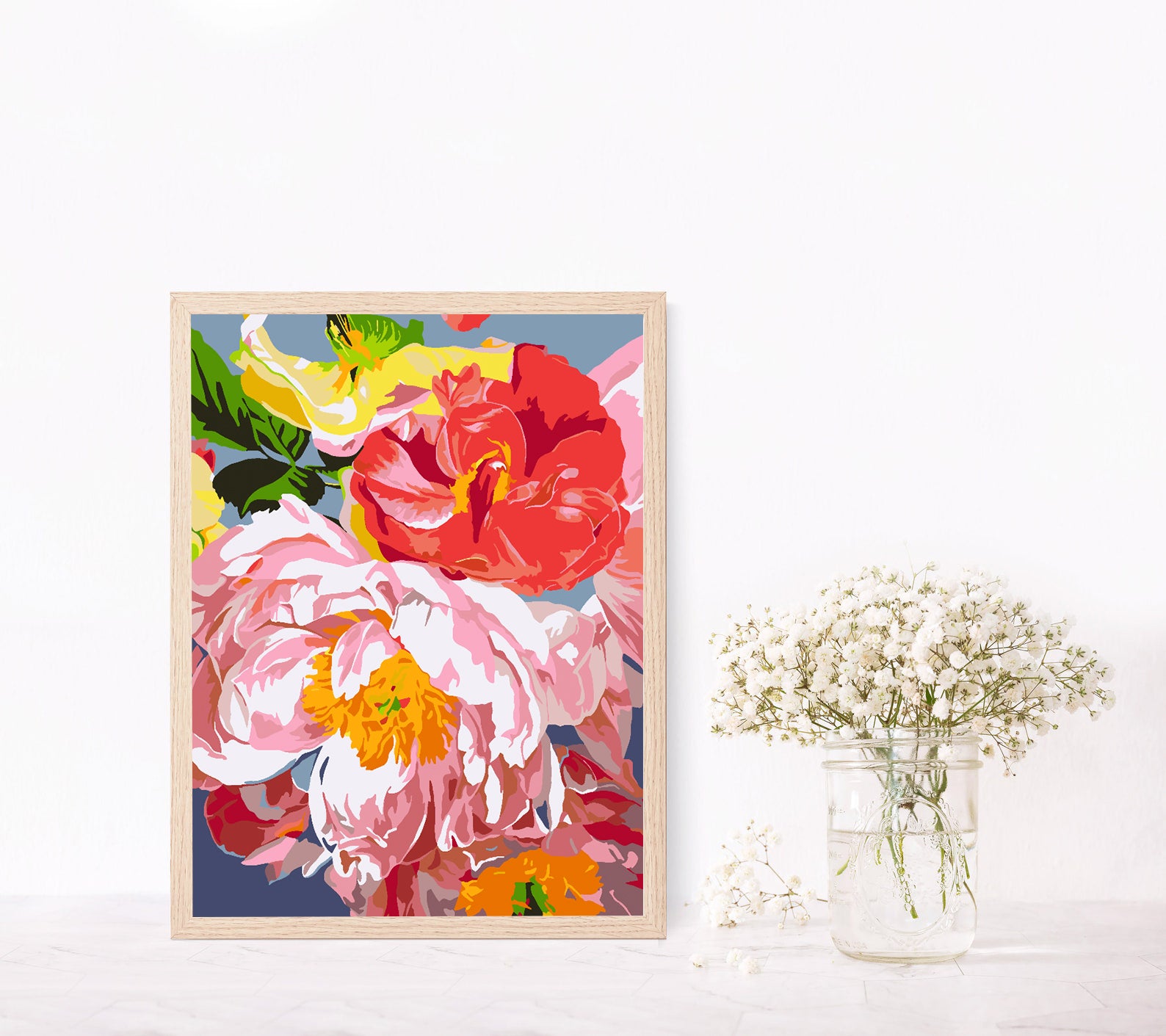 Malen nach Zahlen - Rosa Blumen 4482