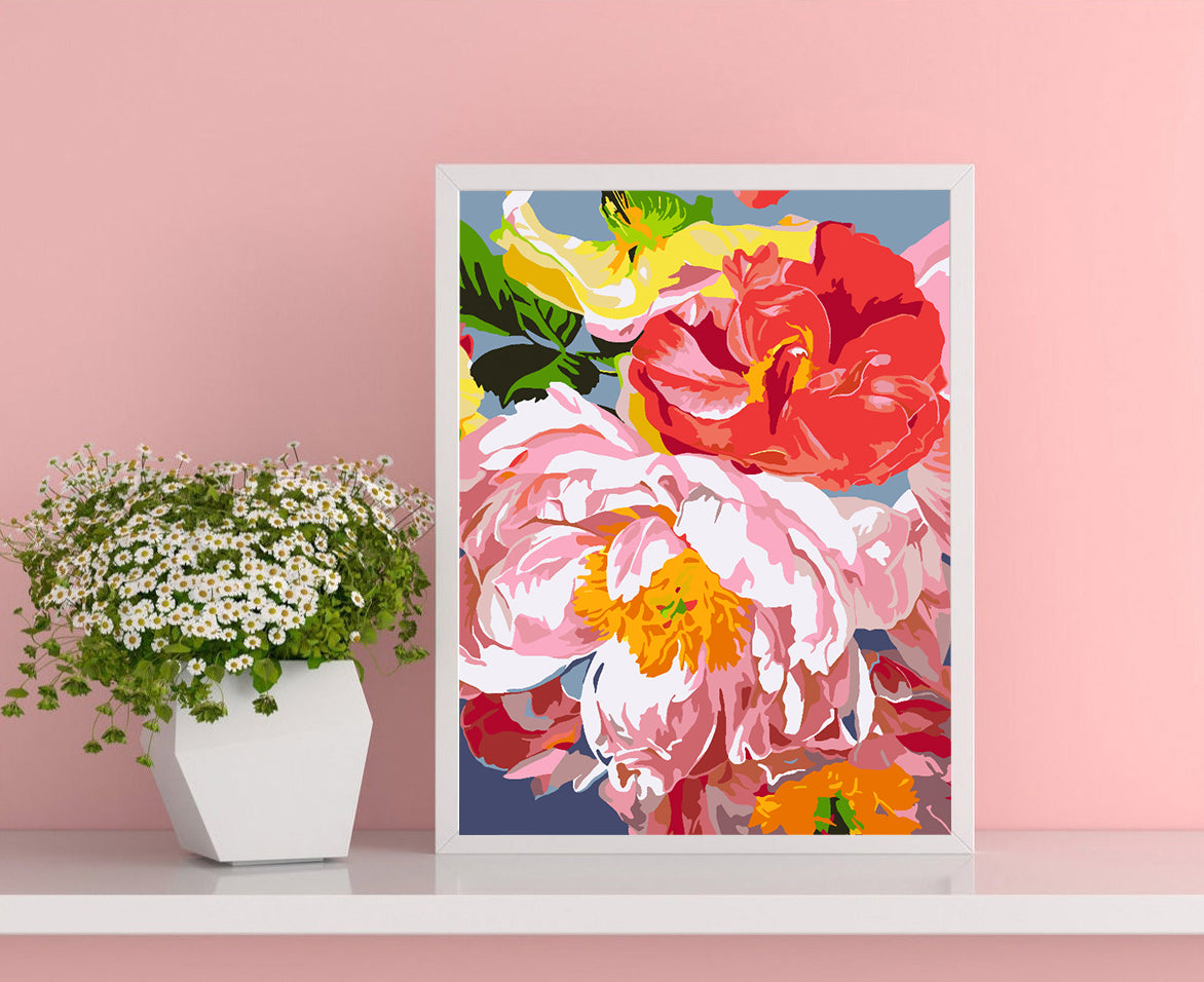 Malen nach Zahlen - Rosa Blumen 4482