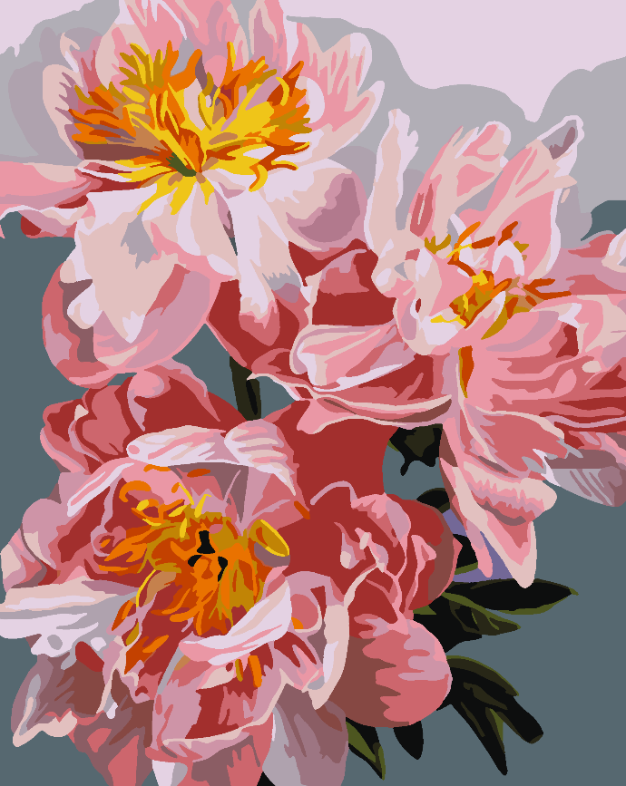 Malen nach Zahlen - Rosa Blumen 4483
