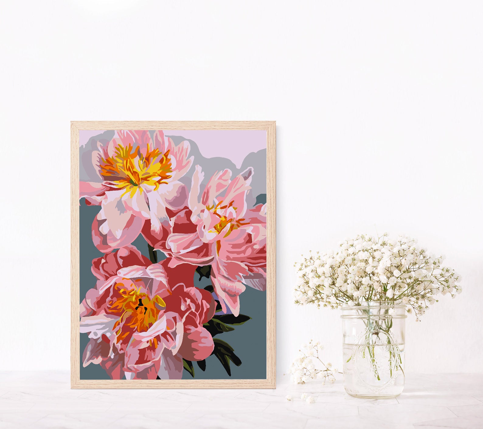 Malen nach Zahlen - Rosa Blumen 4483