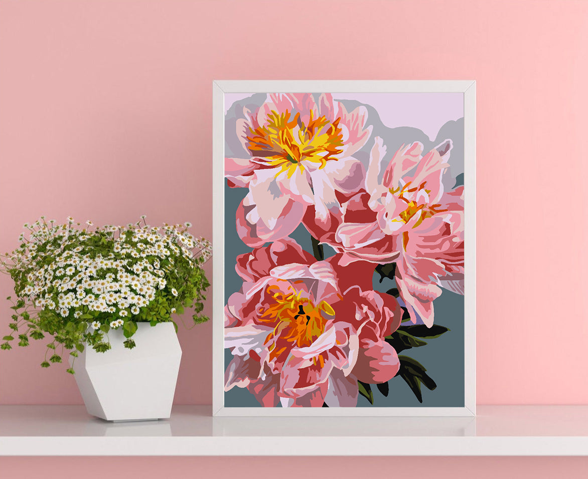 Malen nach Zahlen - Rosa Blumen 4483