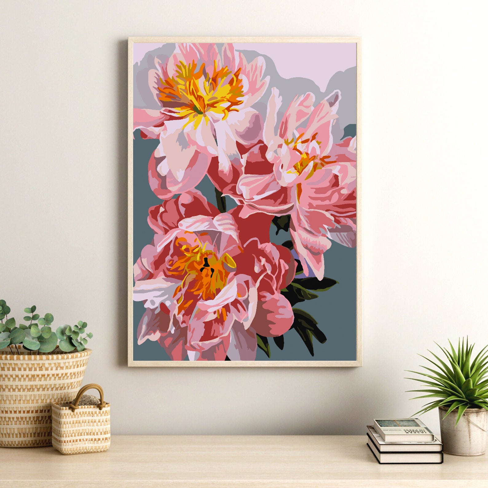 Malen nach Zahlen - Rosa Blumen 4483