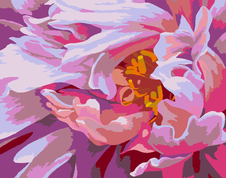 Promotie 40x50 (fara rama) - pictura pe numere - Flori Roz 4484