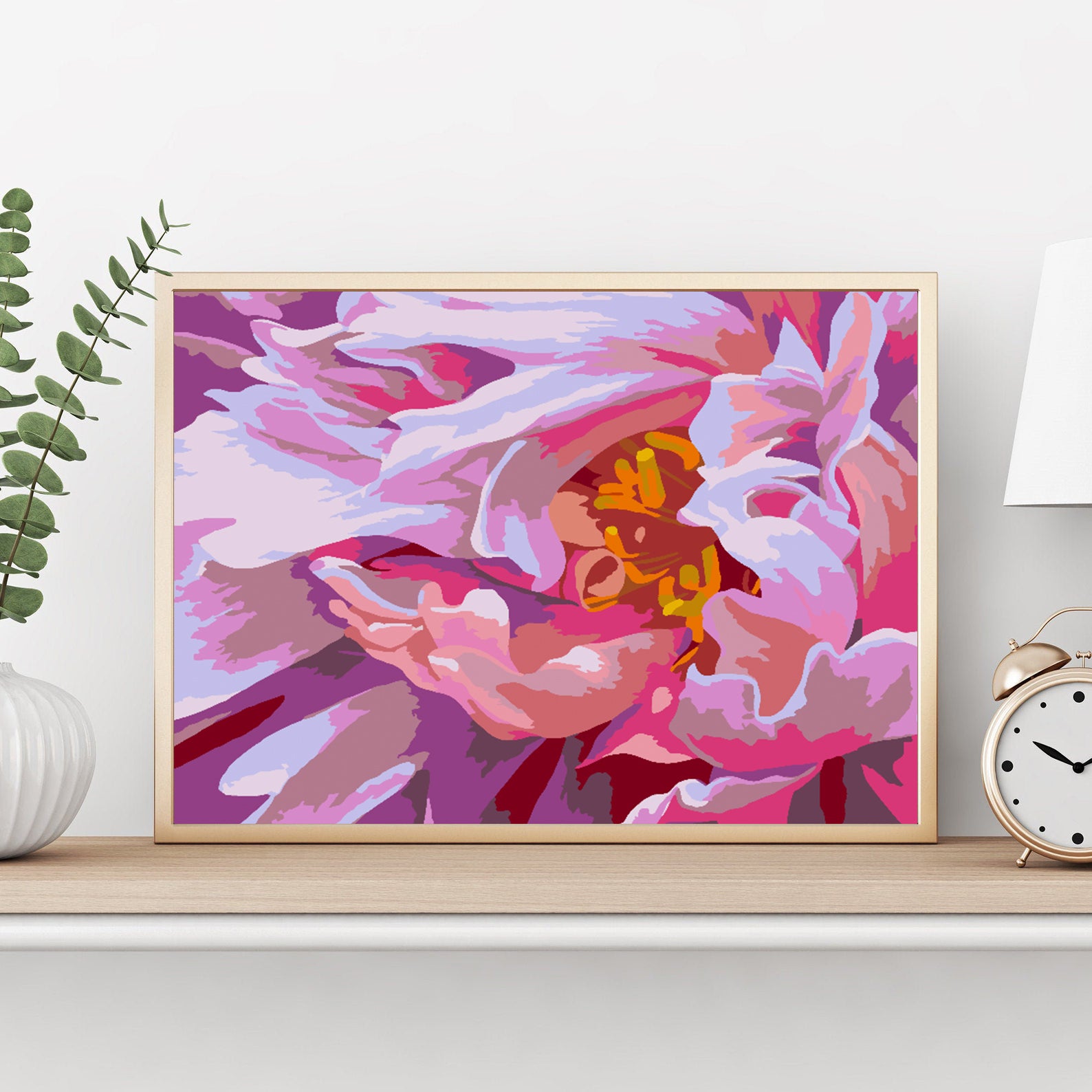 Malen nach Zahlen - Rosa Blumen 4484