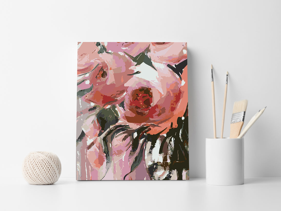 Malen nach Zahlen - Rosa Rosen 4485