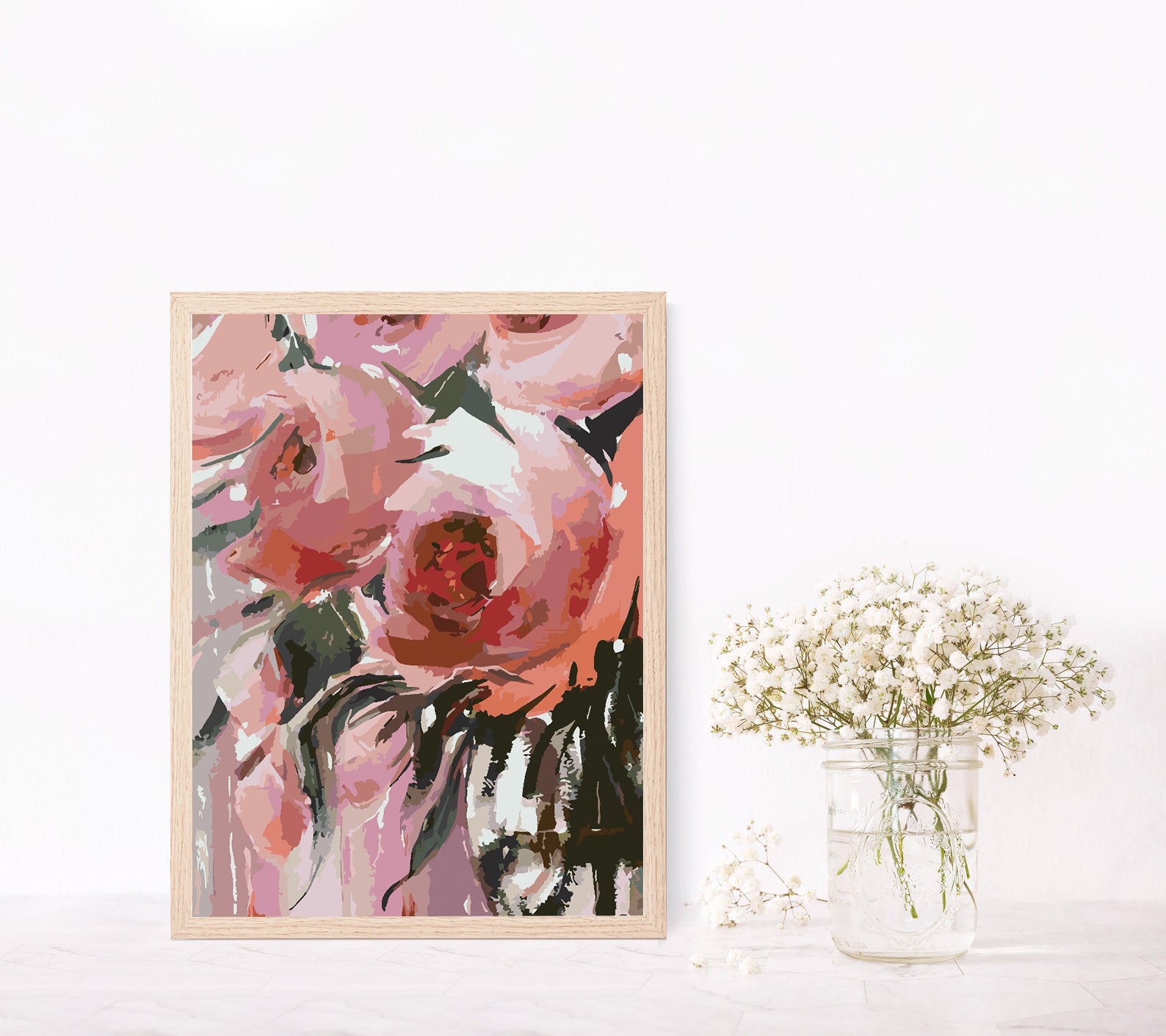 Malen nach Zahlen - Rosa Rosen 4485