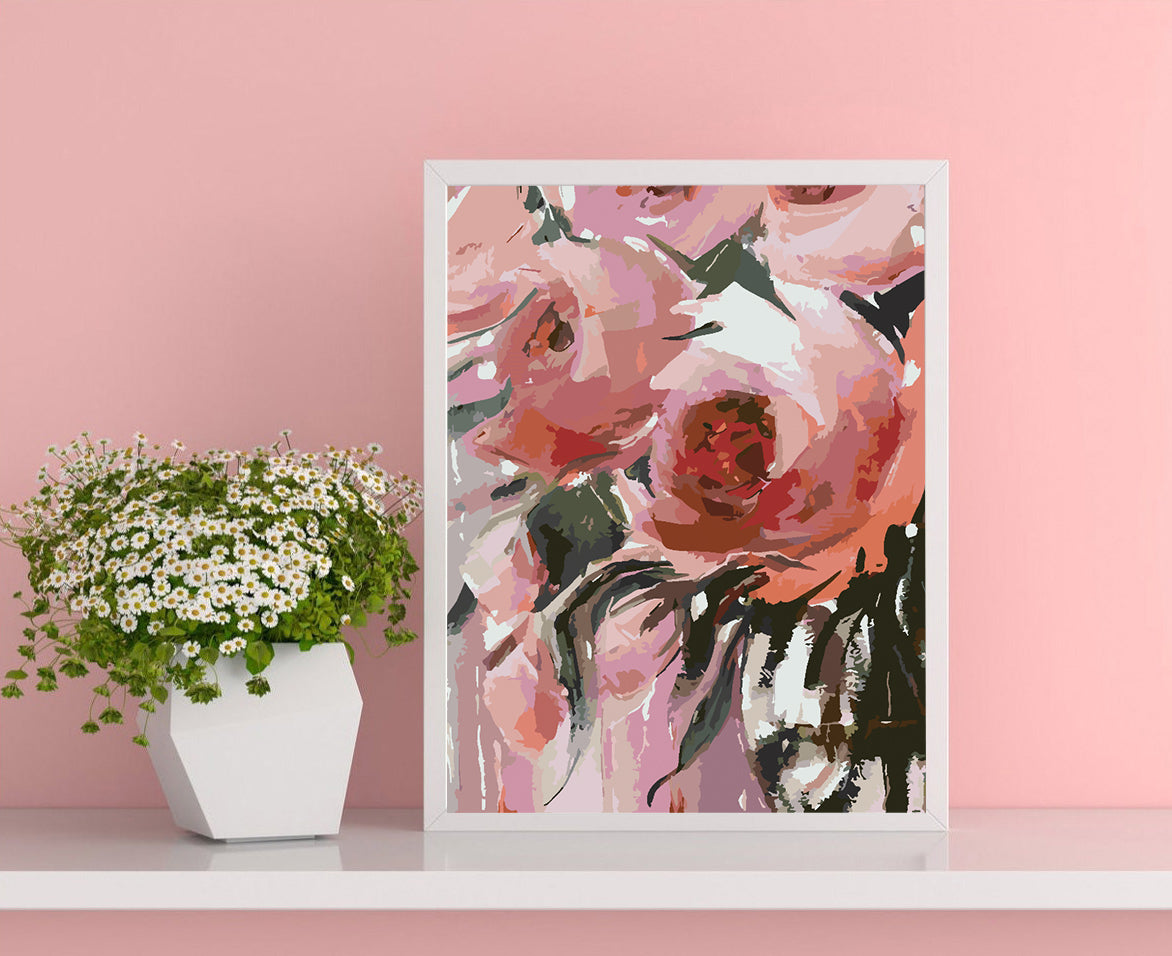 Malen nach Zahlen - Rosa Rosen 4485