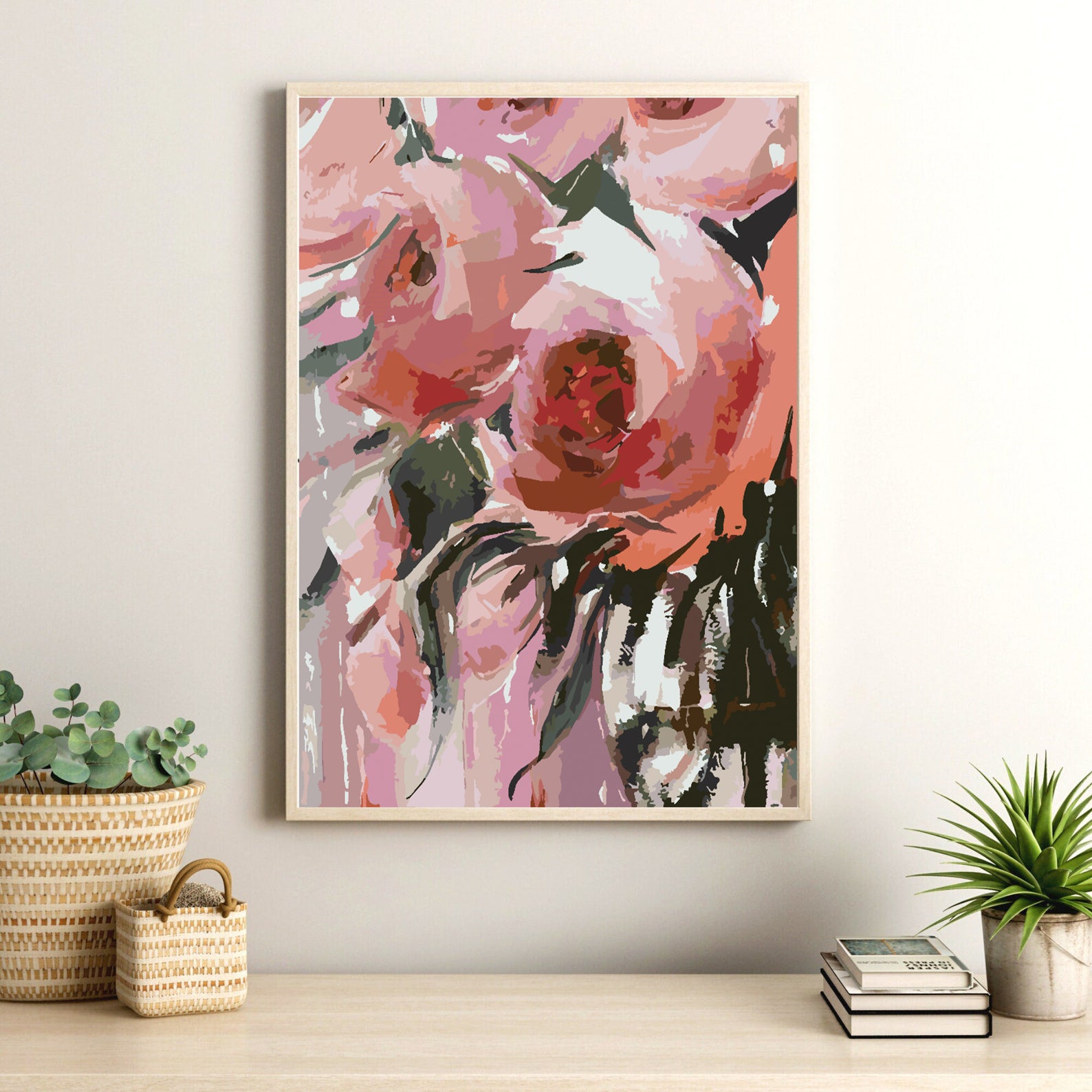 Malen nach Zahlen - Rosa Rosen 4485