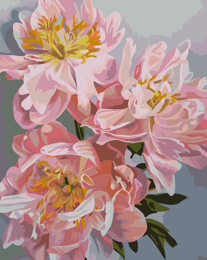 Malen nach Zahlen - Rosa Blumen 4486