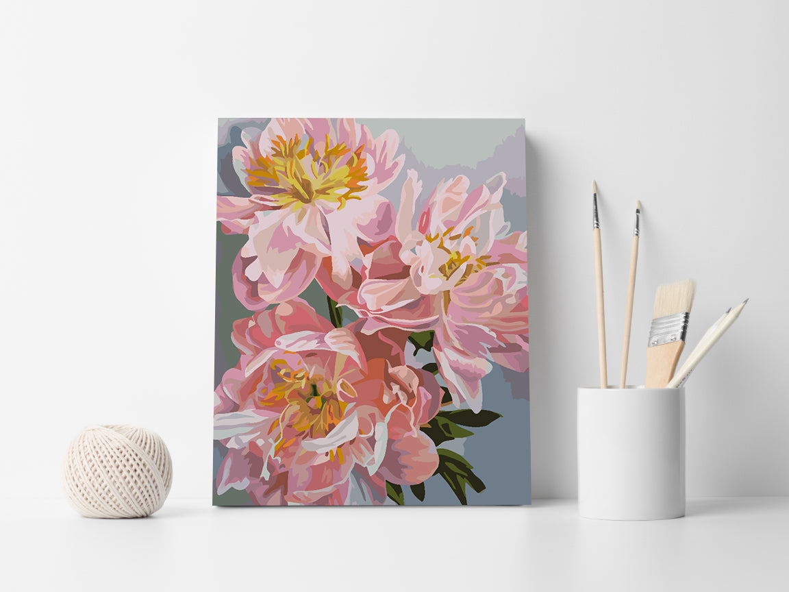 Malen nach Zahlen - Rosa Blumen 4486