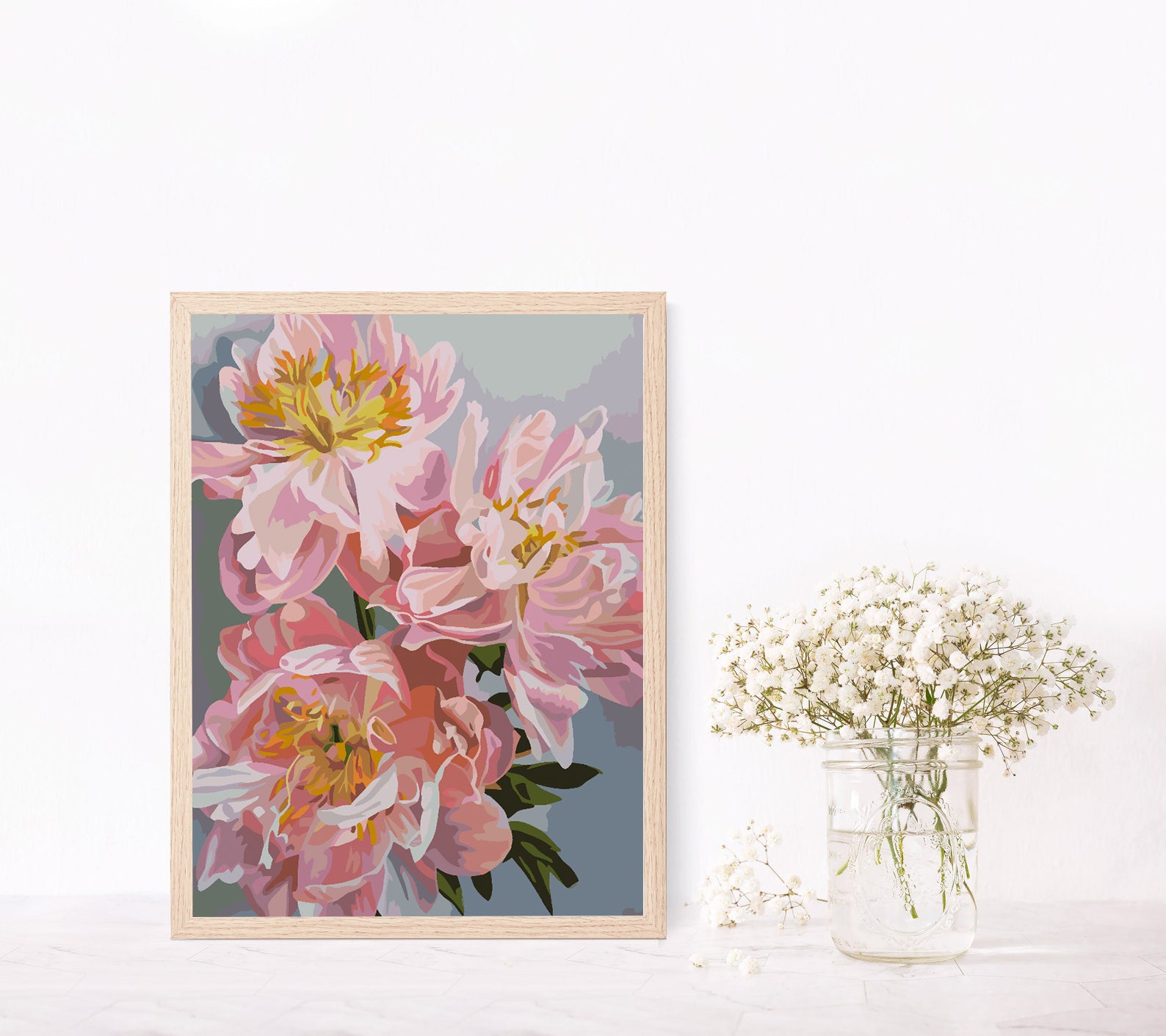 Malen nach Zahlen - Rosa Blumen 4486