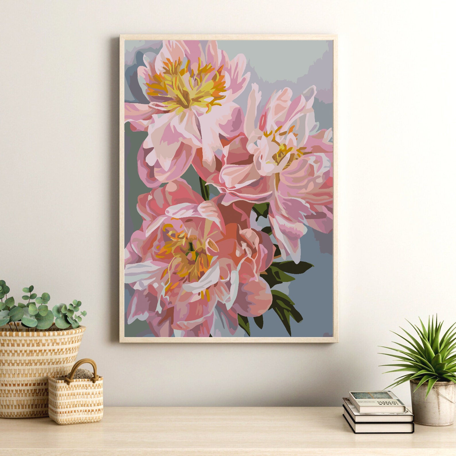 Malen nach Zahlen - Rosa Blumen 4486