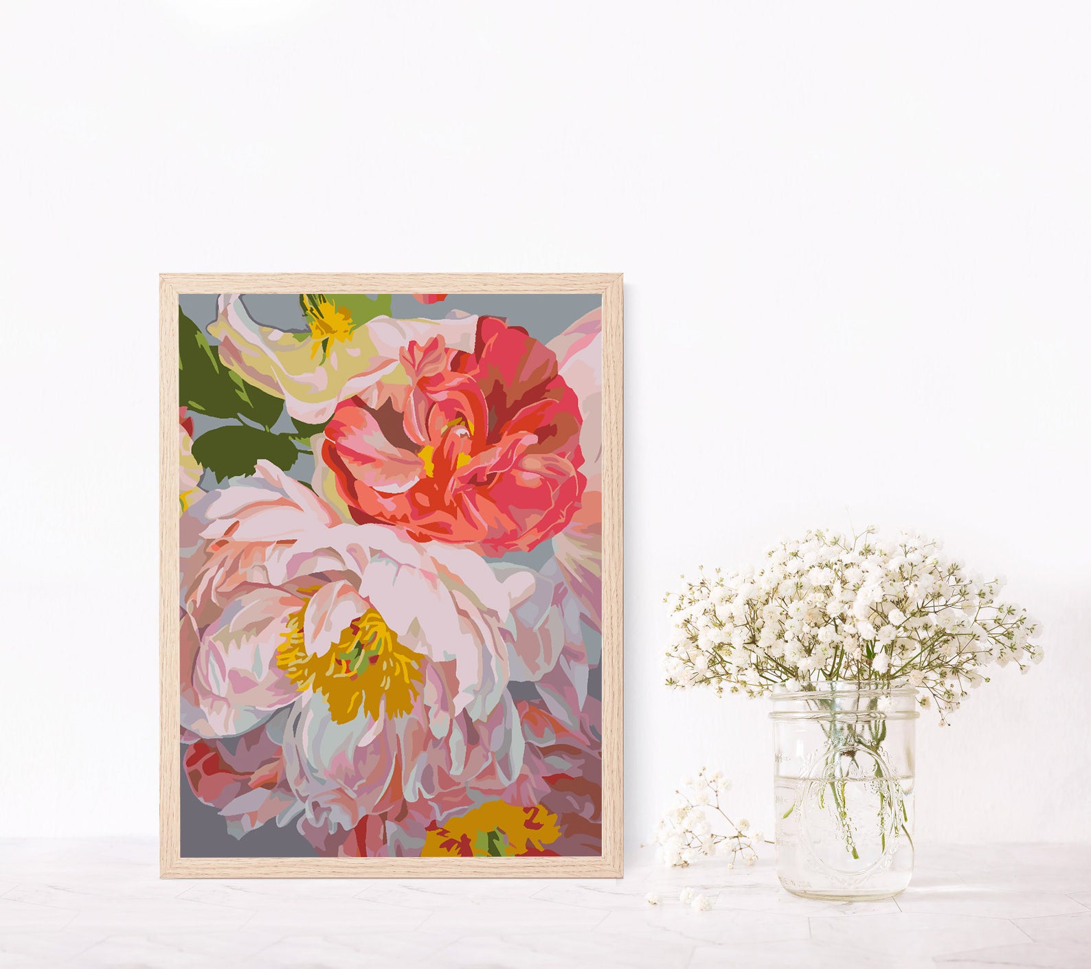 Malen nach Zahlen - Rosa Blumen 4487