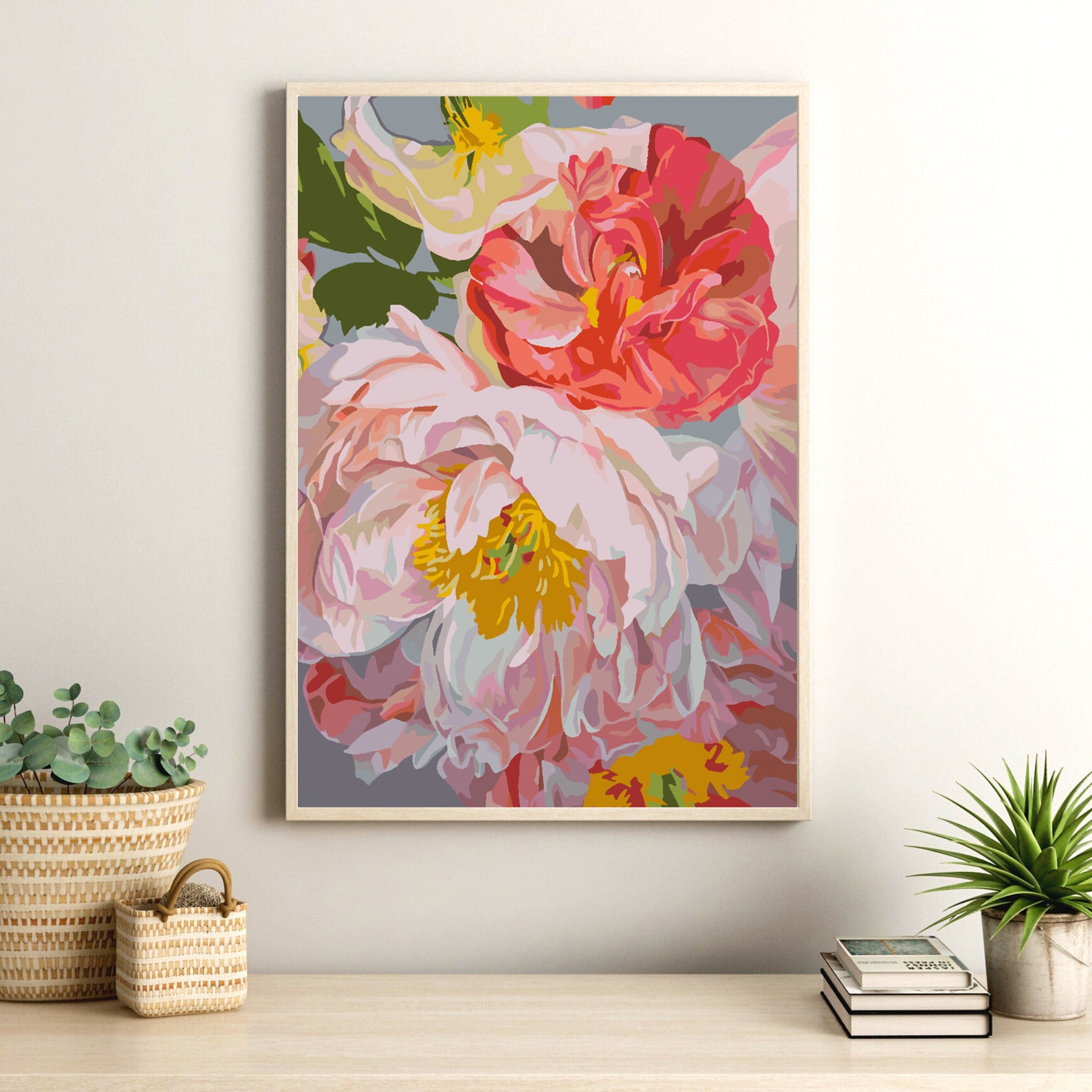 Malen nach Zahlen - Rosa Blumen 4487