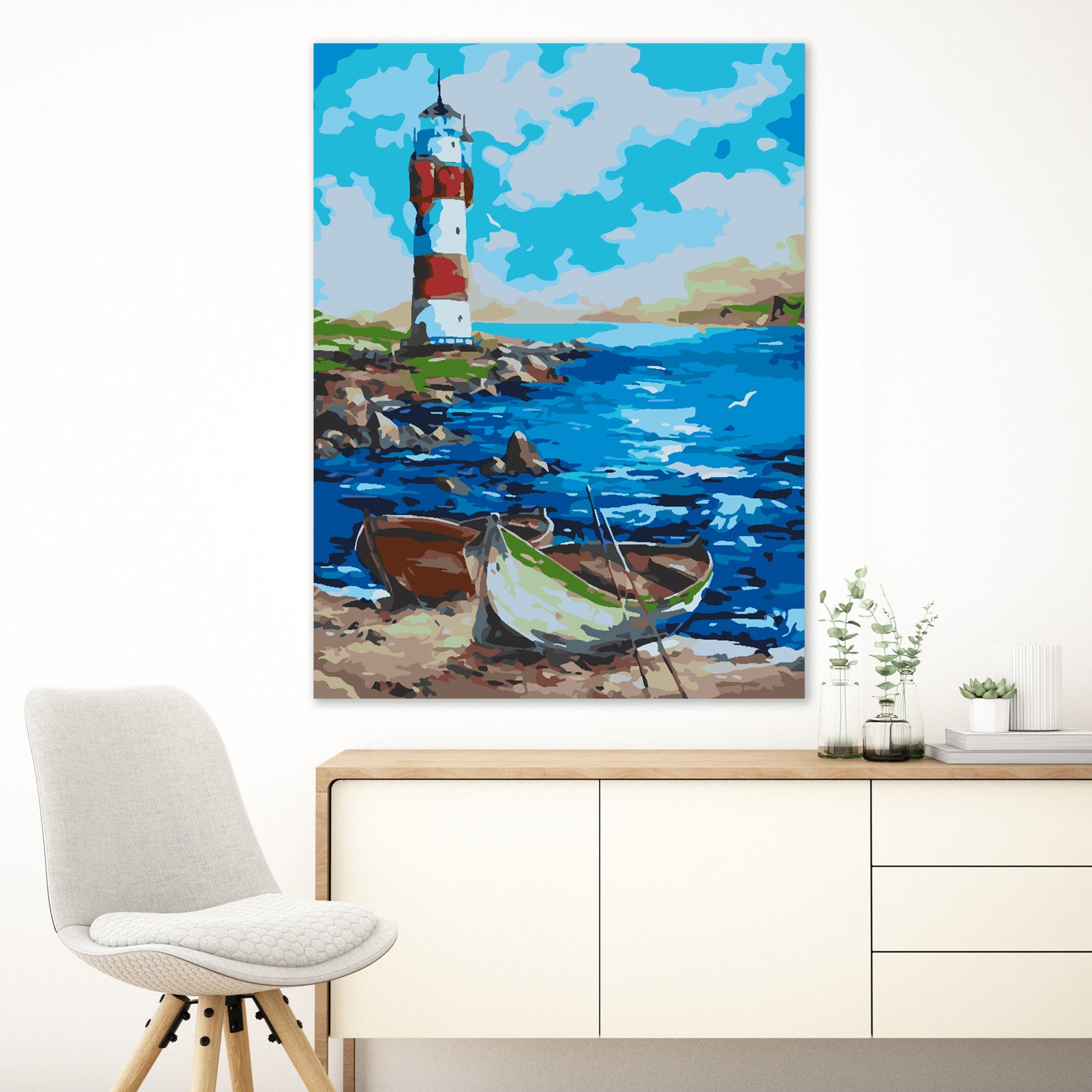 Malen nach Zahlen - Leuchtturm auf See 4502