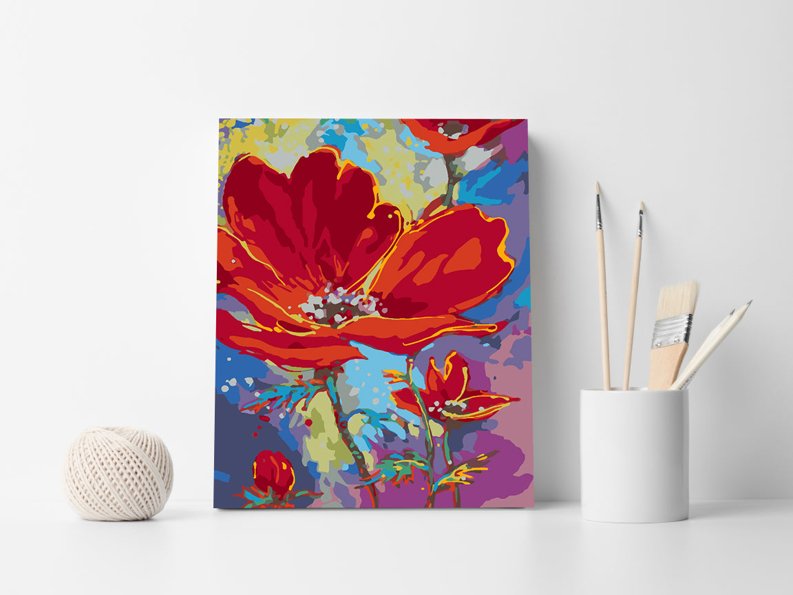 Malen nach Zahlen - Rote Blumen 4508