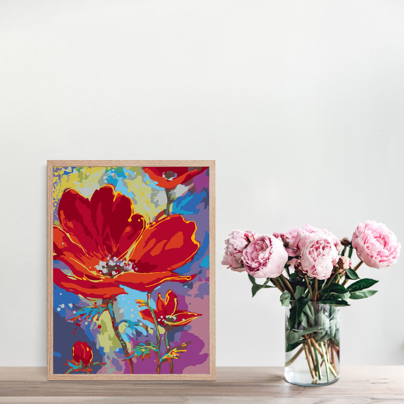Malen nach Zahlen - Rote Blumen 4508