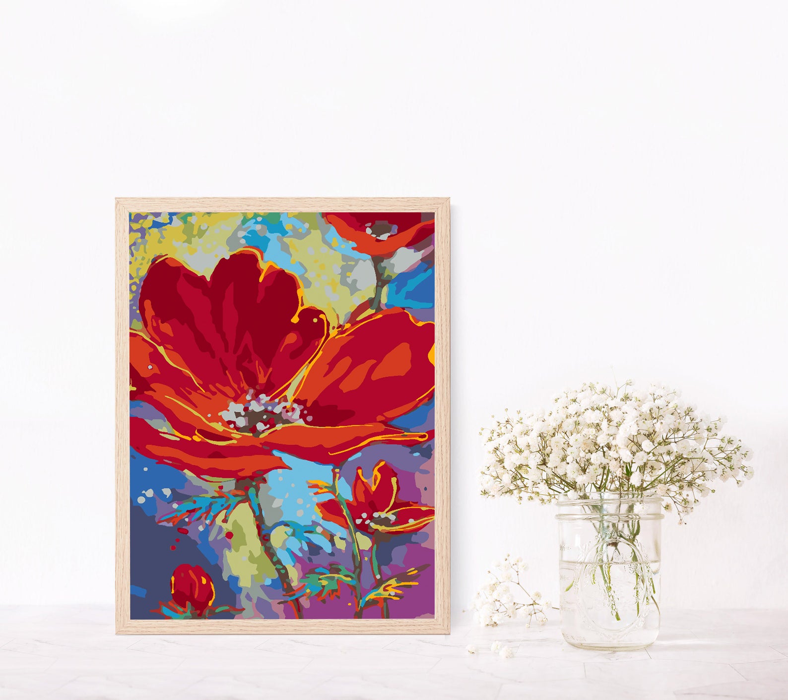 Malen nach Zahlen - Rote Blumen 4508