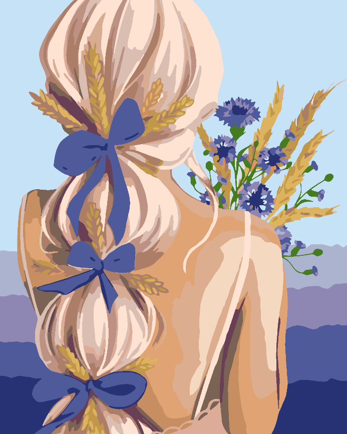 Malen nach Zahlen - Mädchen mit Blumen 4512