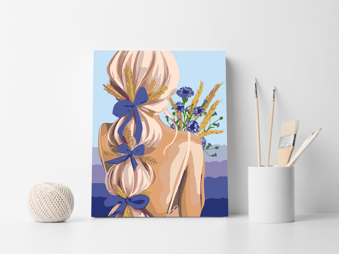 Peinture par numéros - Fille aux fleurs 4512