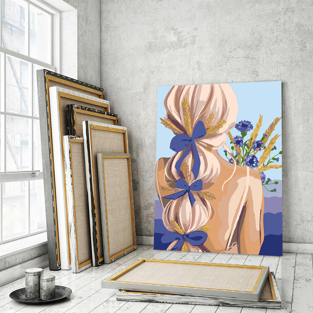 Malen nach Zahlen - Mädchen mit Blumen 4512