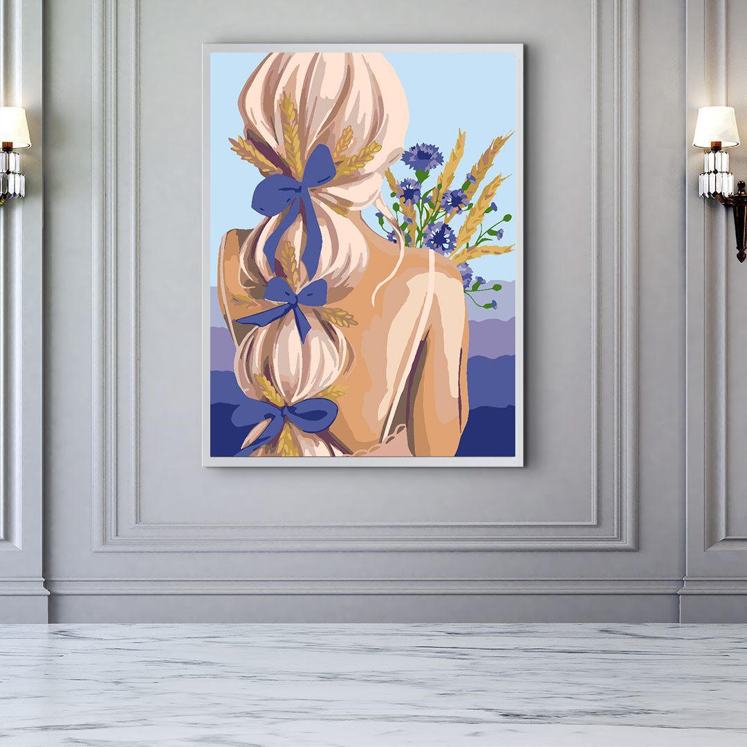 Peinture par numéros - Fille aux fleurs 4512