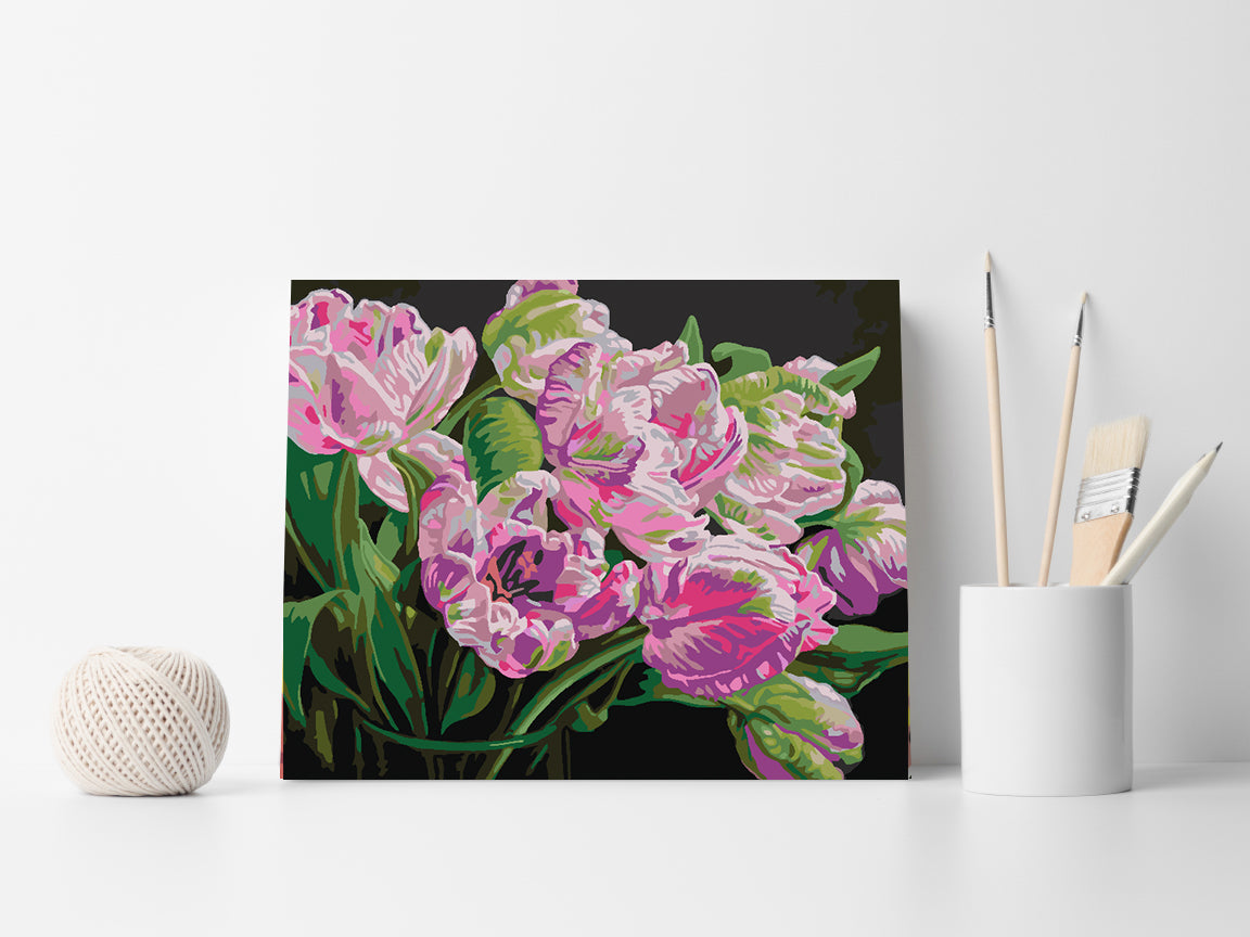 Malen nach Zahlen - Rosa Blumen 4513