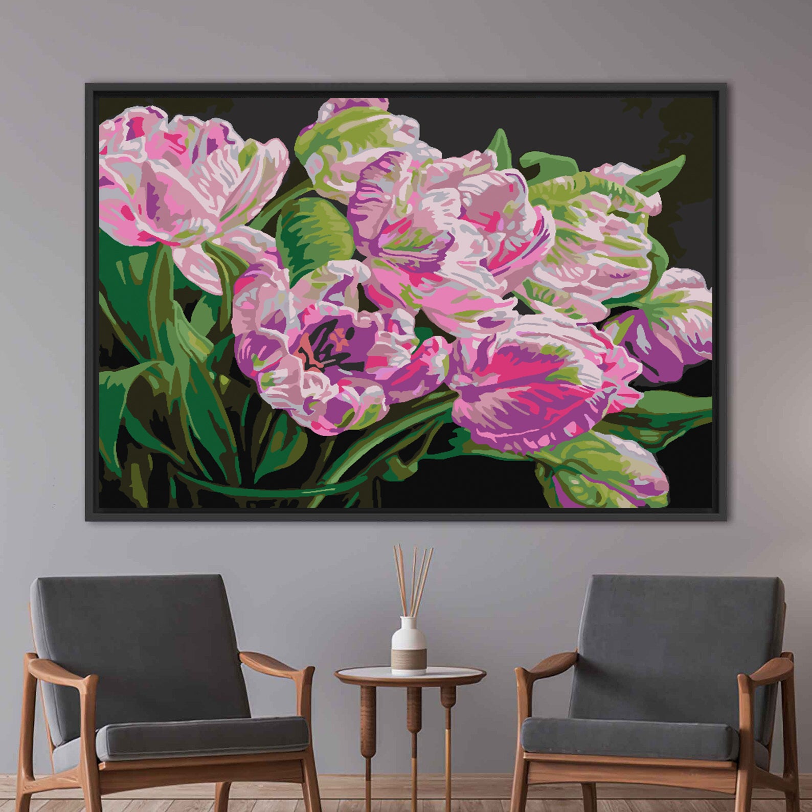 Malen nach Zahlen - Rosa Blumen 4513