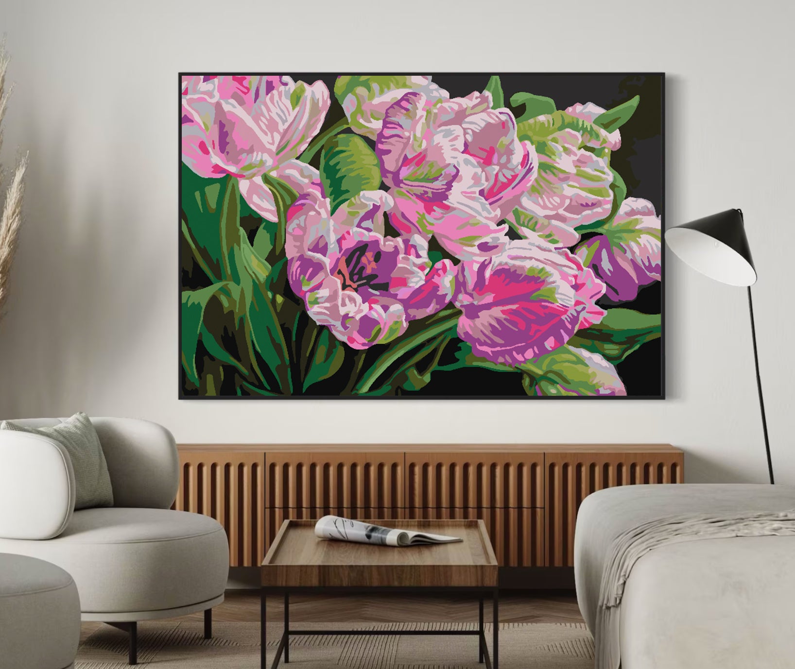 Malen nach Zahlen - Rosa Blumen 4513