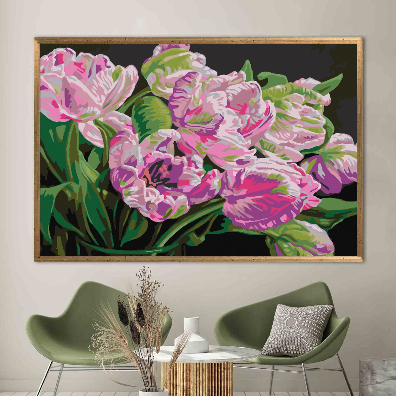 Malen nach Zahlen - Rosa Blumen 4513