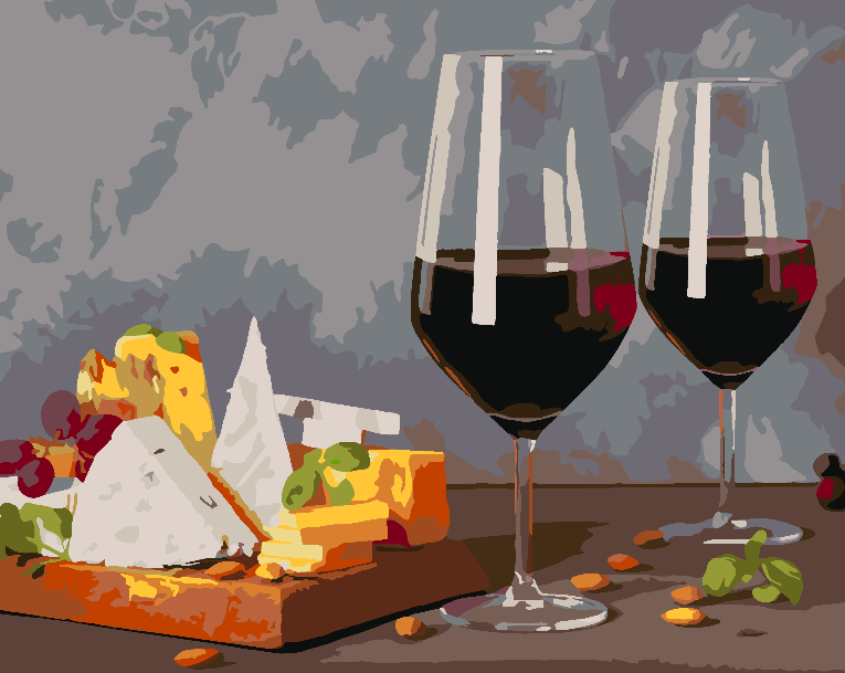 Pictura pe numere - Cașcaval și vin 4517