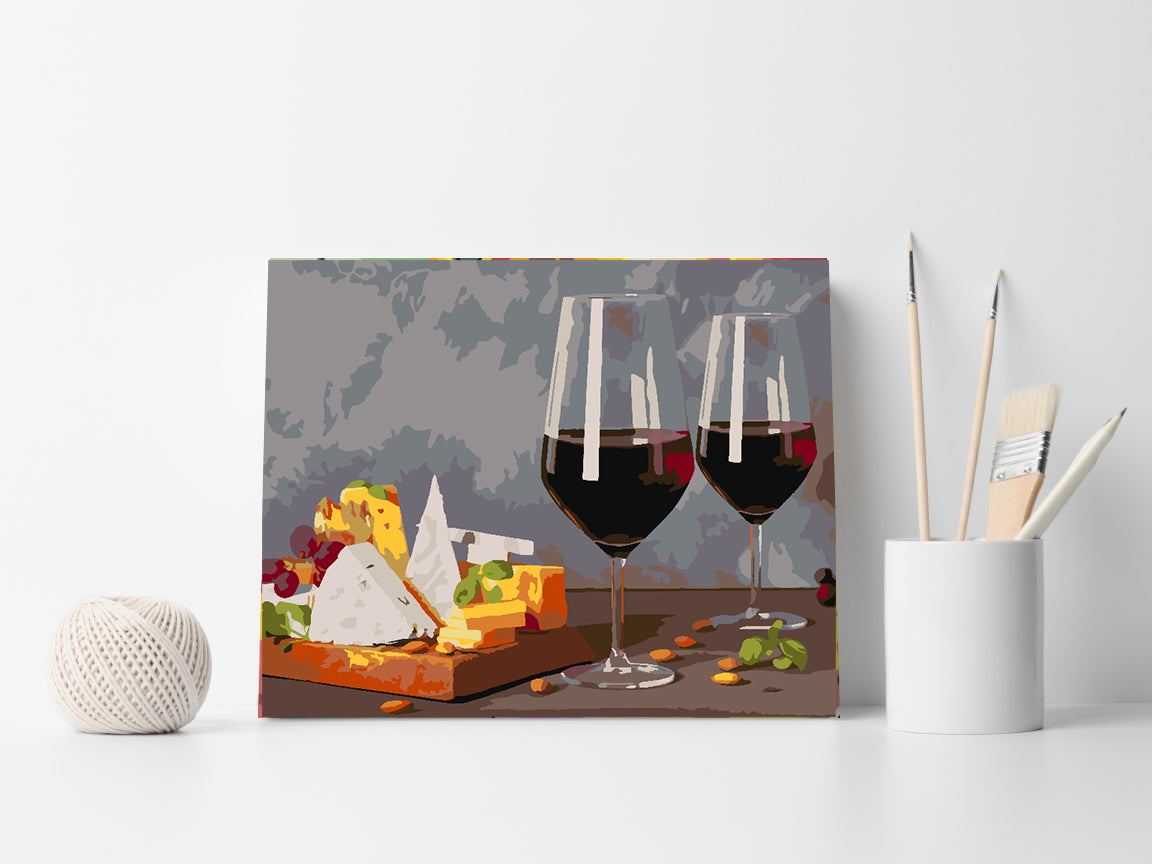 Malen nach Zahlen - Käse und Wein 4517