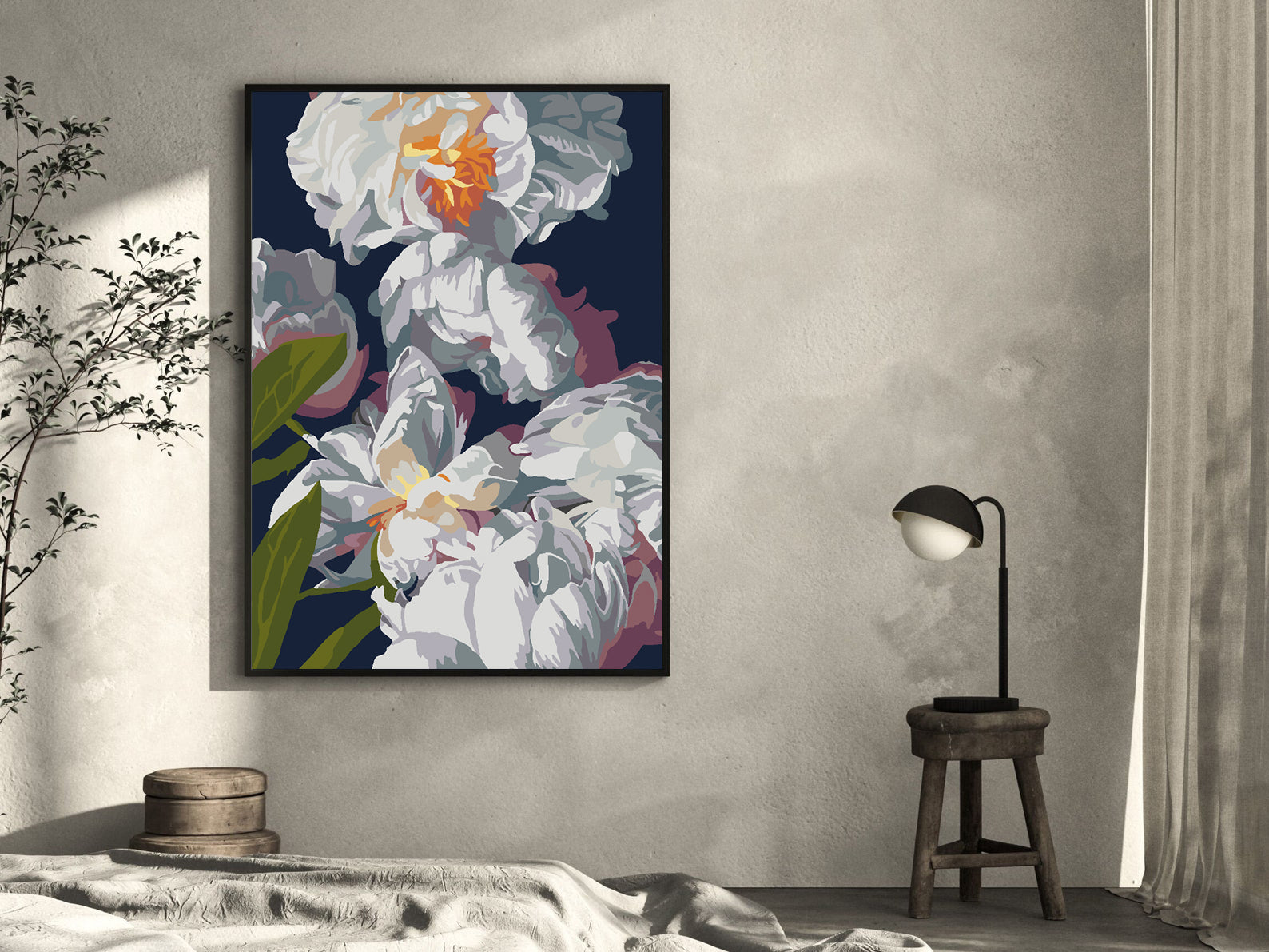 Malen nach Zahlen - Weiße Blumen 4519