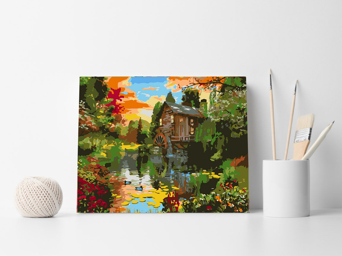 Malen nach Zahlen - Schwarze goldene Blätter 4520