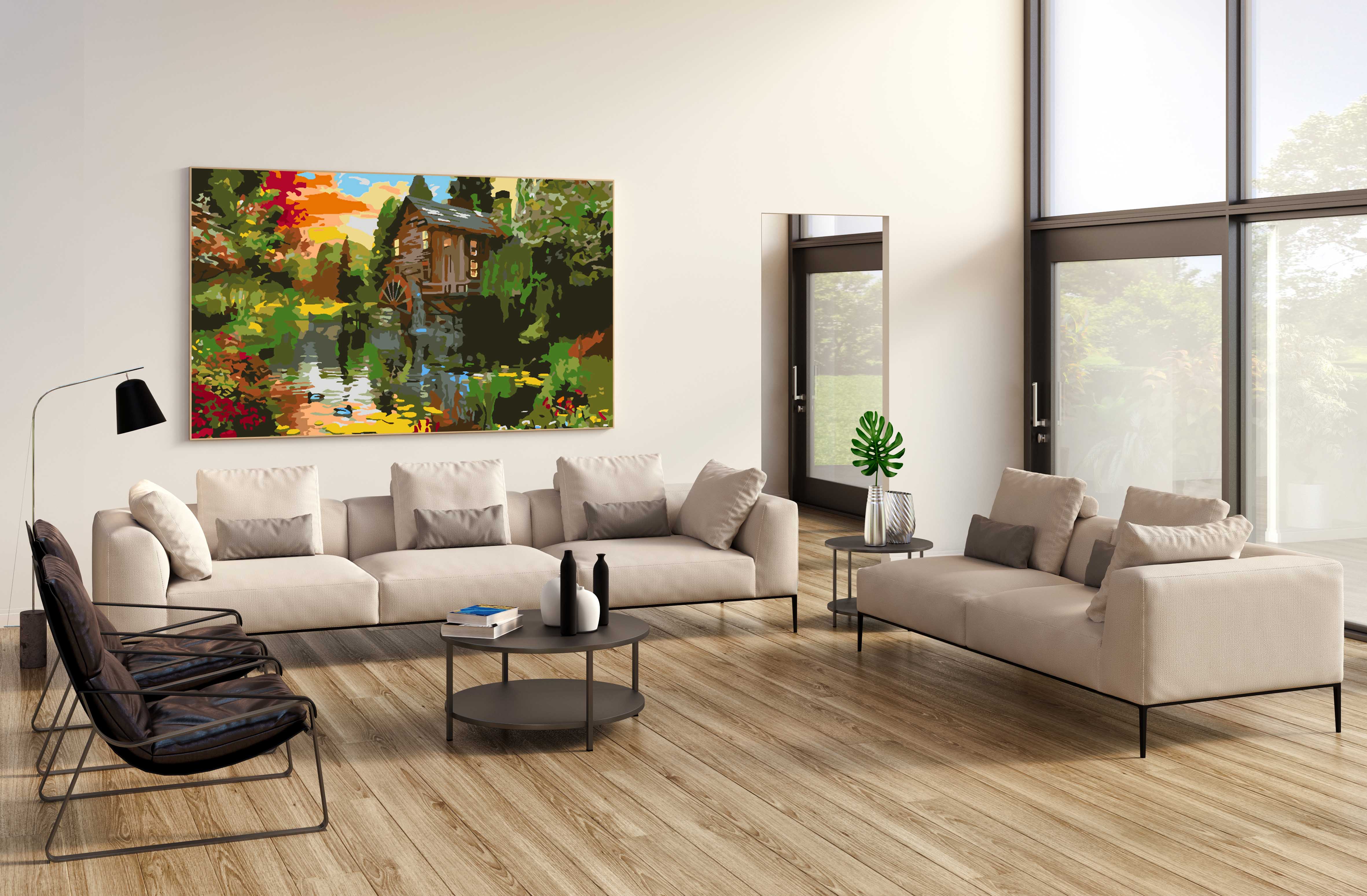 Malen nach Zahlen - Schwarze goldene Blätter 4520