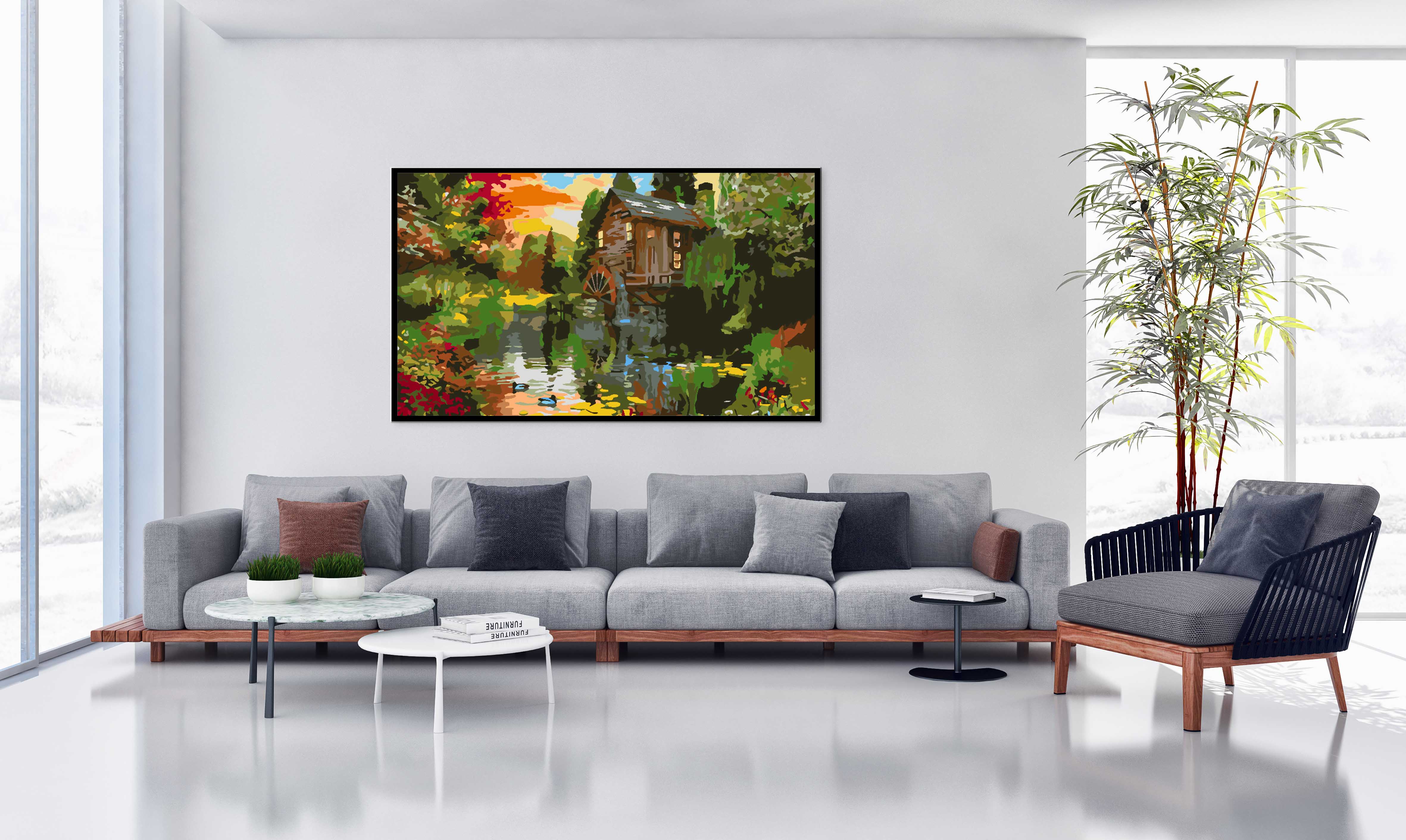 Malen nach Zahlen - Schwarze goldene Blätter 4520