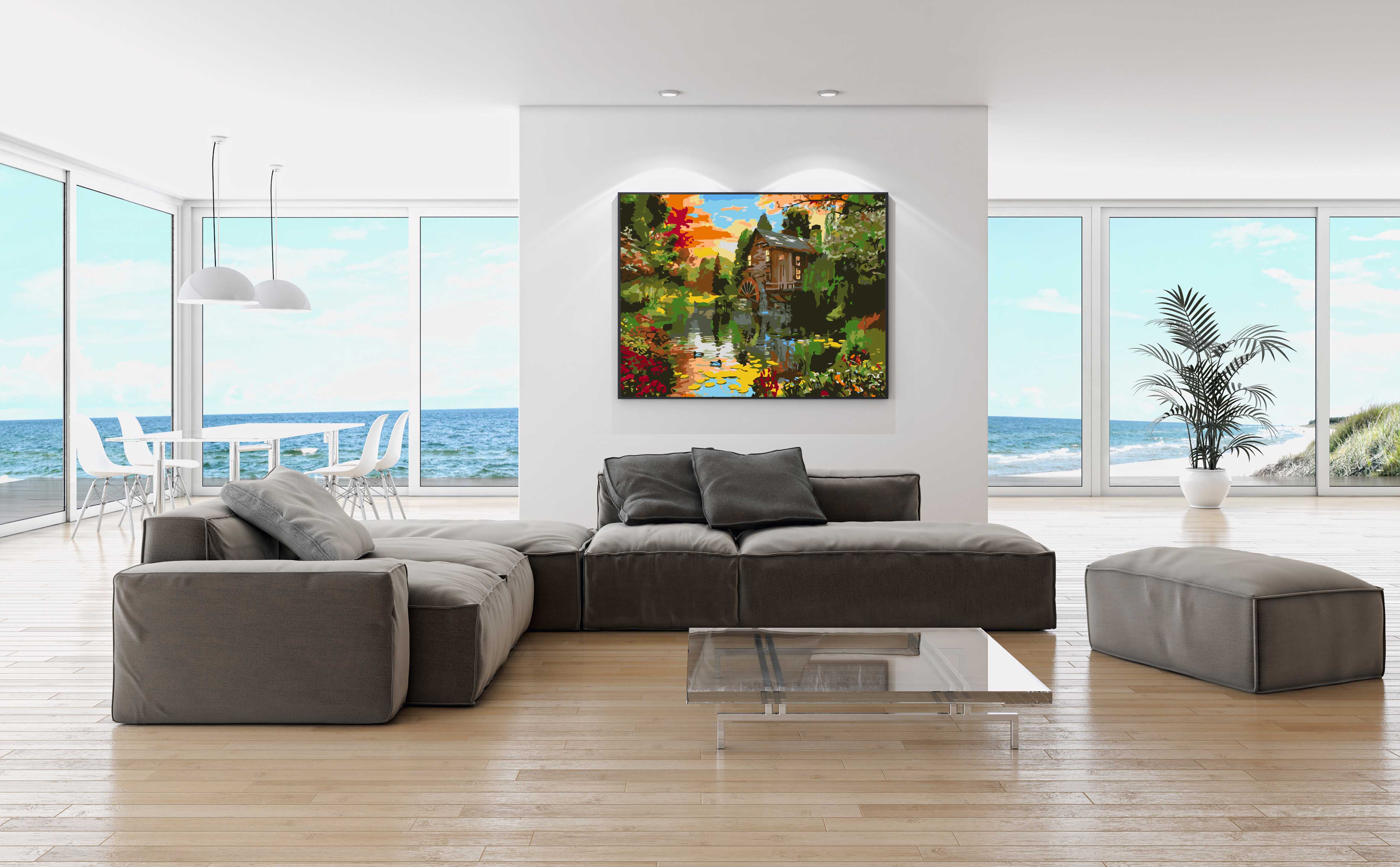 Malen nach Zahlen - Schwarze goldene Blätter 4520