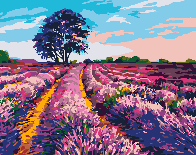 Malen nach Zahlen - Lavendelfeld 4521