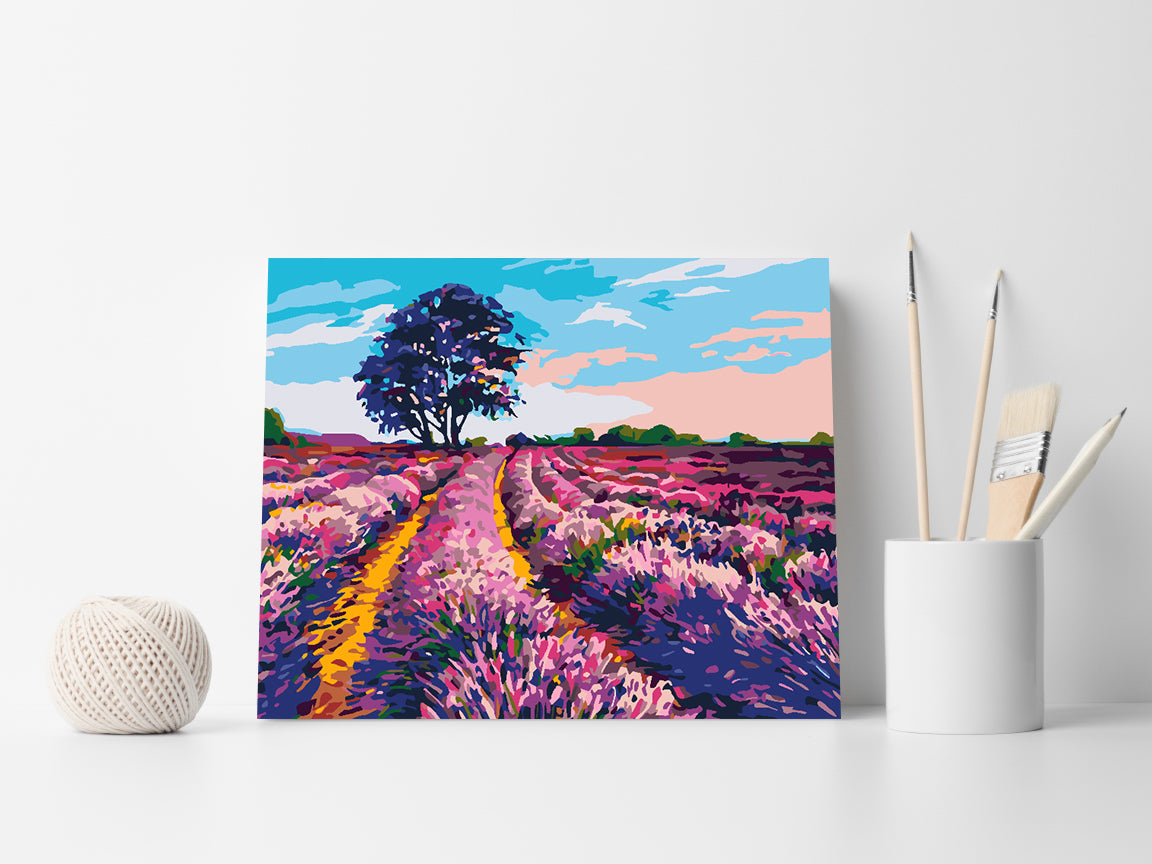 Malen nach Zahlen - Lavendelfeld 4521