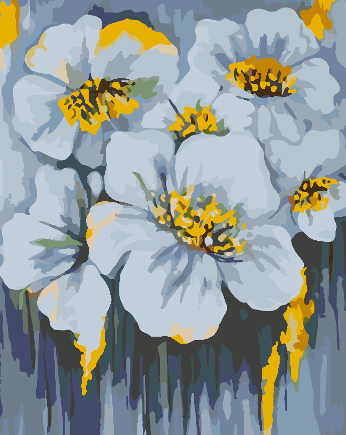 Malen nach Zahlen - Weiße Blumen 4527