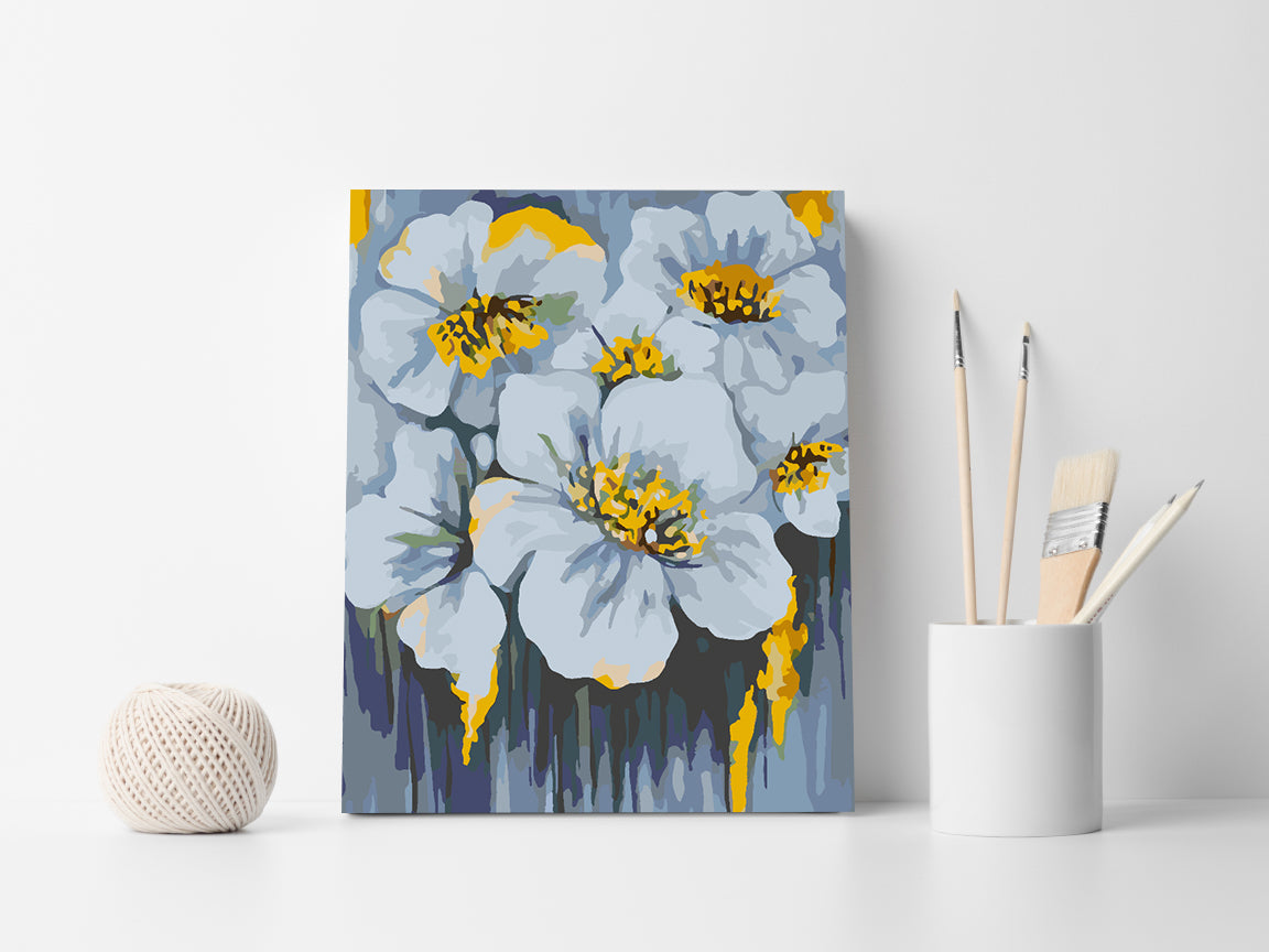Malen nach Zahlen - Weiße Blumen 4527
