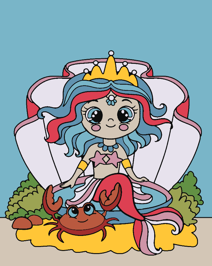 Malen nach Zahlen - Meerjungfrau für Kinder 4535