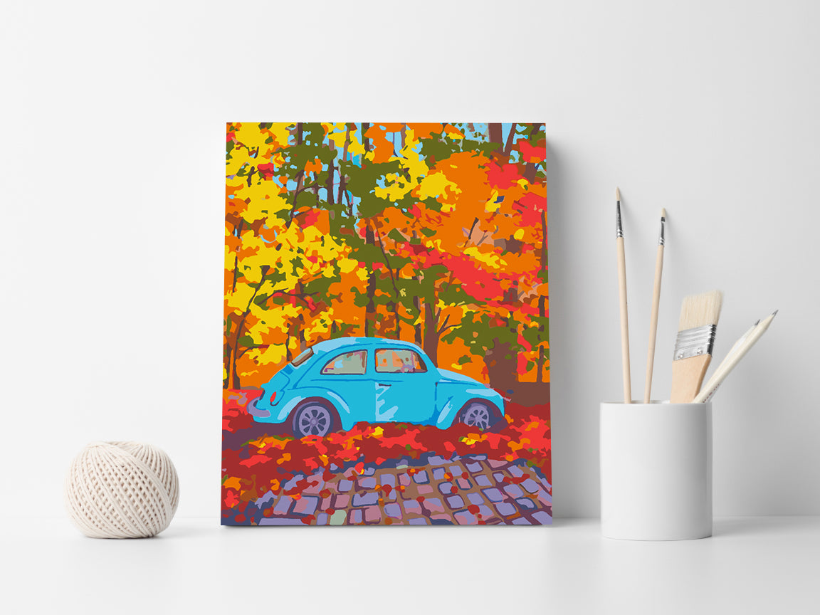 Malen nach Zahlen - Blaues Auto 4540