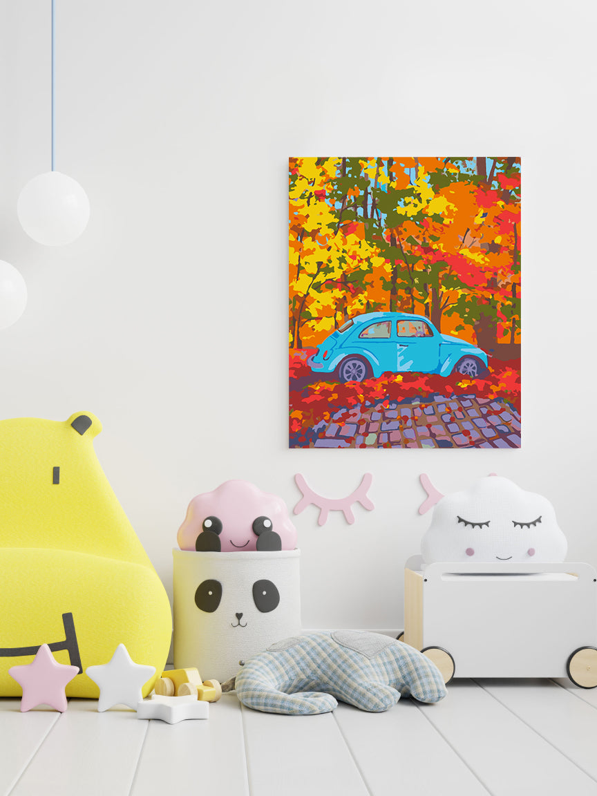 Malen nach Zahlen - Blaues Auto 4540