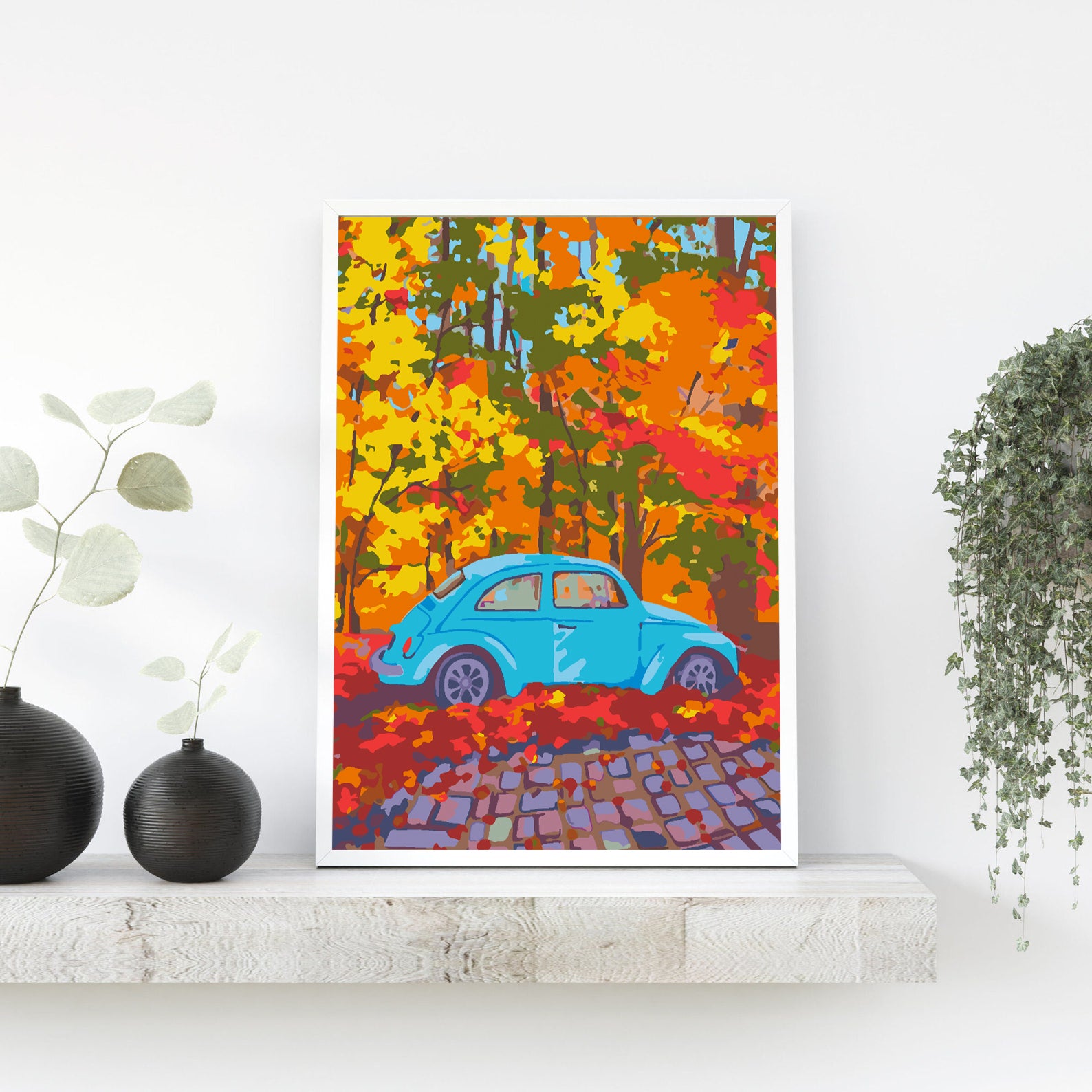 Malen nach Zahlen - Blaues Auto 4540